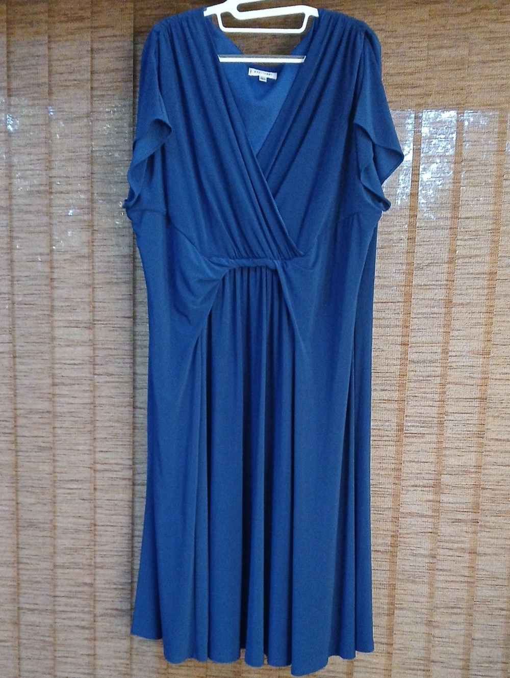 Jones Studio Navy Blue Wrap Maxi Dress